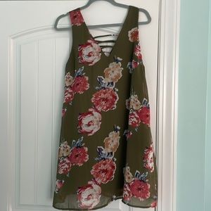 Dark green floral dress